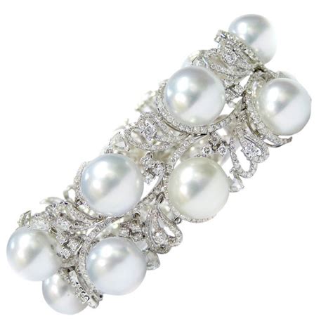 Exclusive Pearl and Diamond Bracelet For Sale at 1stDibs | pearl and ...