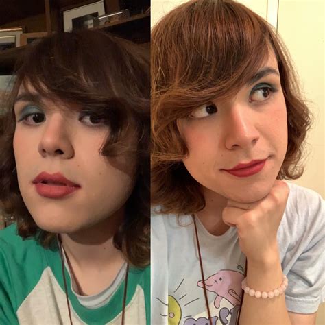 (HRT 3 months) Did my own makeup for the first time how’d it come out