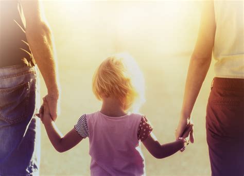 Free photo: Into the Light - Parents Hold Hands with their Child