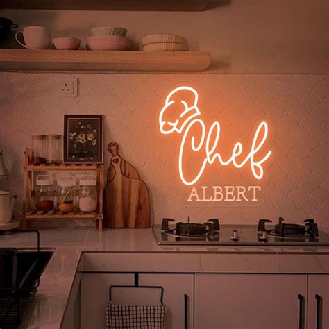 Custom Chef Name LED Neon Sign: Kitchen Wall Decor - Etsy UK | Kitchen ...