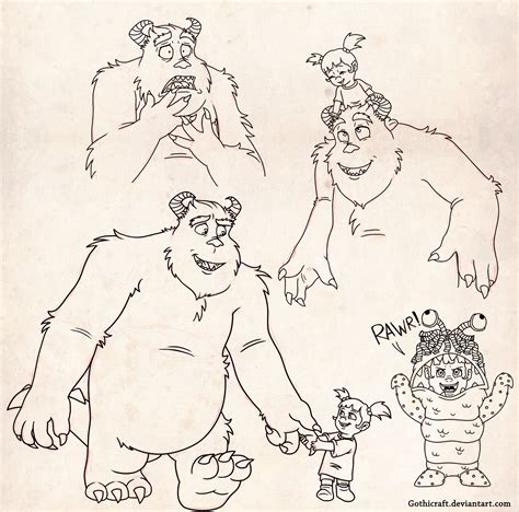 Sully and Boo sketches by Gothicraft on DeviantArt