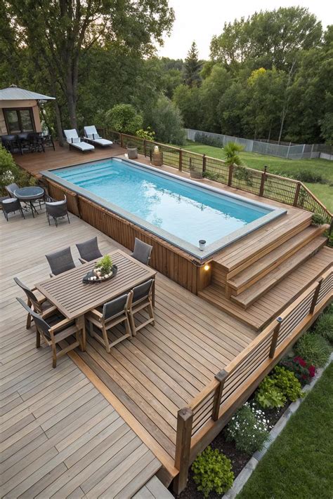 The Ultimate Rectangle Above Ground Pool with Deck for Your Backyard