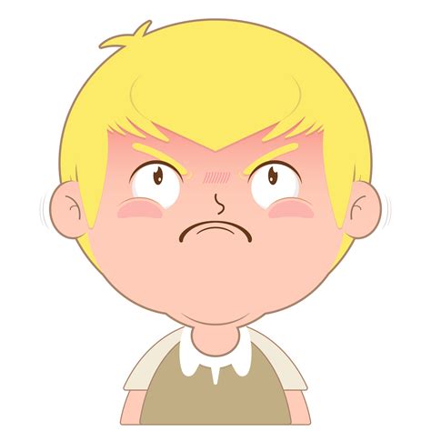 boy angry face cartoon cute 41734306 PNG