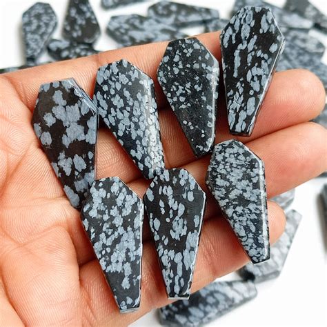 Snowflake Obsidian Coffin Gemstone, Obsidian Coffin Cabochon, Obsidian ...