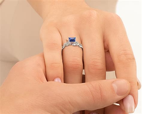 Princess Cut Flower Sapphire Engagement Ring │Vidar Boutique