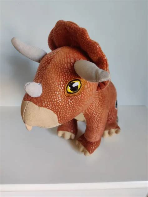 JURASSIC WORLD TRICERATOPS Dinosaur Soft Toy Plush *Very Good Condition ...