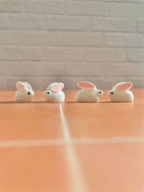 4 Tiny Plastic Bunnies for Fairy Garden and Crafting - Etsy