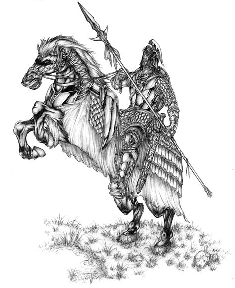 Knight On Horse Sketch at PaintingValley.com | Explore collection of ...