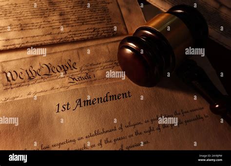 First Amendment text and gavel Stock Photo - Alamy