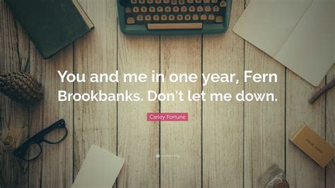 Carley Fortune Quote: “You and me in one year, Fern Brookbanks. Don’t