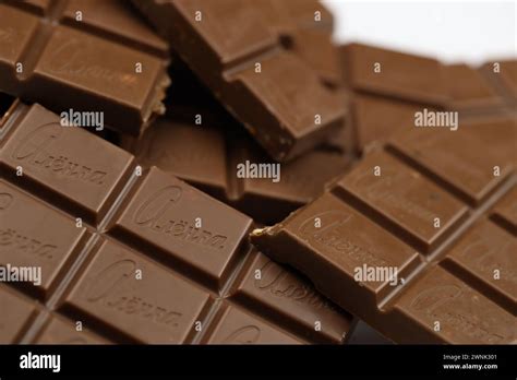KHARKIV, UKRAINE - JANUARY 27, 2021 Alyonka chocolate square bars ...