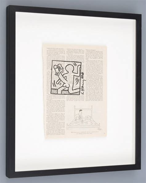 Keith Haring Drawing, Male Nude on Playboy Page for sale at auction on