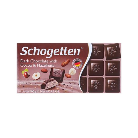 Купить Темный шоколад Schogetten Dark Chocolate with Cocoa & Hazelnuts ...