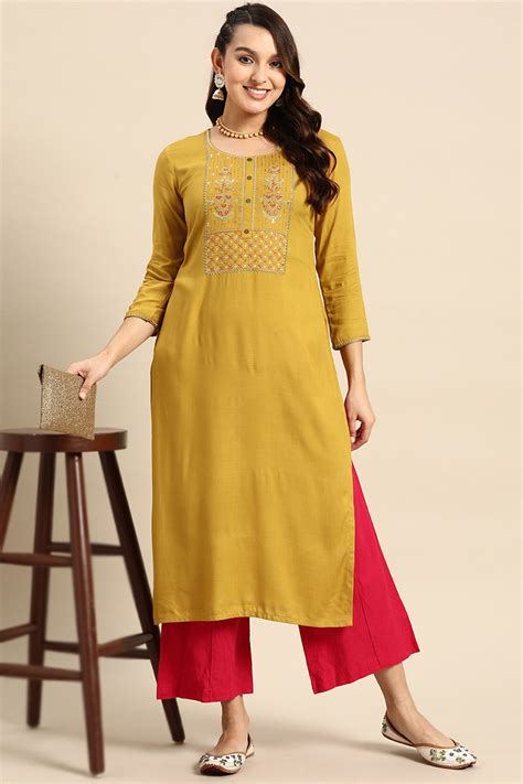 mustard yellow embroidered fabric lkv