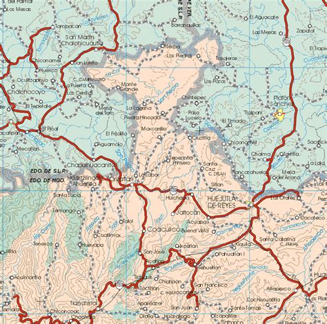 Hidalgo mexico map [3] - map of hidalgo mexico [3] - mapa de hidalgo [3]