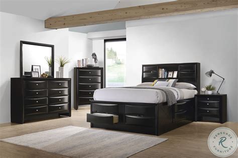 Briana Black Storage Bookcase Bedroom Set | HomeGalleryStores.com | 202701Q
