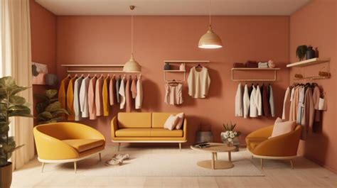 Premium AI Image | interior of modern boutique with stylish female clot