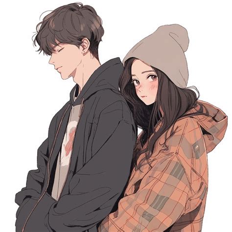 Premium AI Image | anime couple in winter clothes standing next to each other generative ai