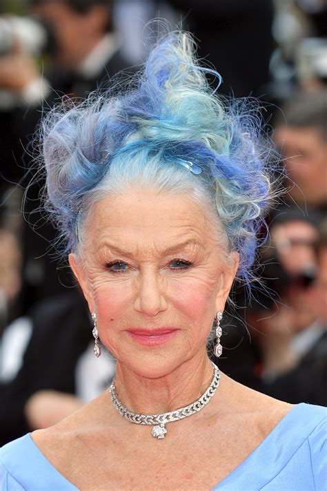 helen mirren debuts blue updo  cannes  psychology  colouring