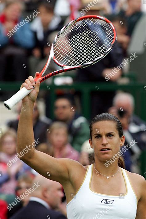 French Tennis Player Amelie Mauresmo Reacts Editorial Stock Photo ...