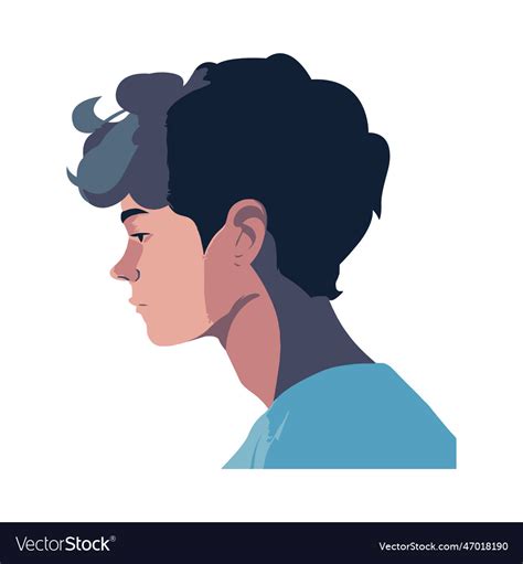 Silhouette of a fashionable young adult male Vector Image