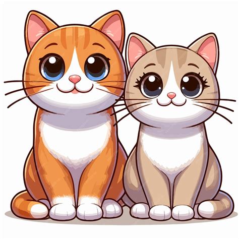 Милая кошечка клип-арт векторная иллюстрация сладкого котенка в стиле ...