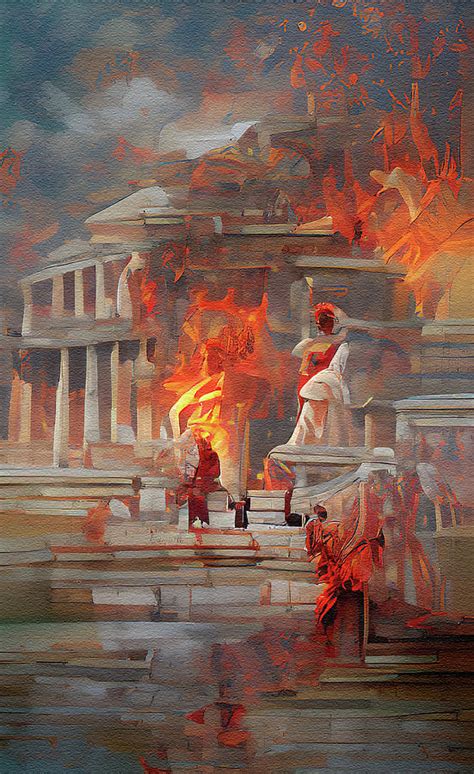 Nero Fiddles While Rome Burns Abstract Digital Art by Deborah League ...