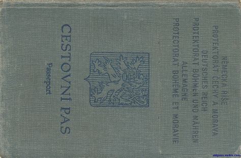 Паспорт Чехии, Немецкий рейх, Протекторат Богемии и Моравиии: 1939-й ...