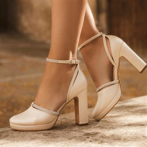 Champagne block heels for wedding 60 photos - Vianawedding.com