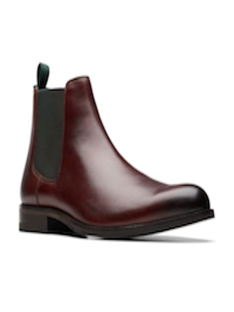 Buy Clarks Men Mid Top Leather Chelsea Boots - Boots for Men 24483310 ...