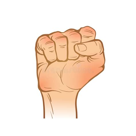 Schizzo Della Lenza a Mano Una Mano Gesto Del Pugno Chiuso Braccio ...