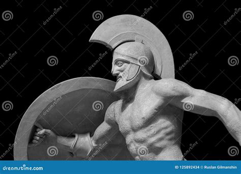 Roman Statue of Warrior in Helmet Stock Photo - Image of helmet, armor ...