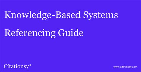 knowledge based systems referencing guide knowledge based systems