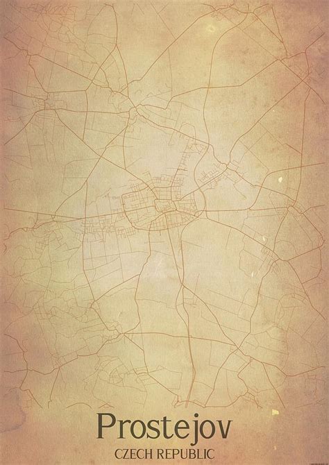 Vintage Map of Prostejov Czech Republic Mixed Media by Sam Wed | Pixels