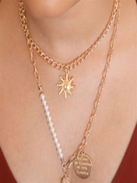 Buy Ayesha Gold Toned Gold Plated Layered Necklace - Necklace And ...