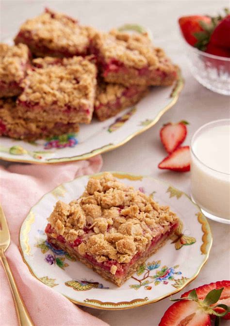 Strawberry Rhubarb Bars - Preppy Kitchen