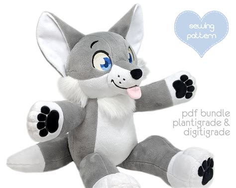 Plush Sewing Pattern PDF Furry Anthro Floppy 20in Plushie - Etsy