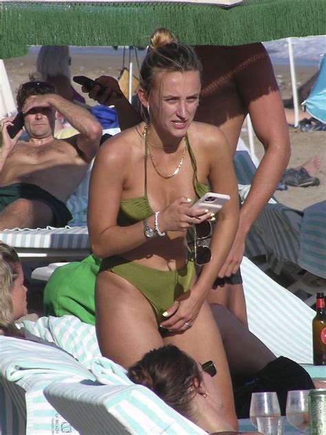 Tiffany Watson and Lucy Watson in Bikinis on the Beaches of Barcelona