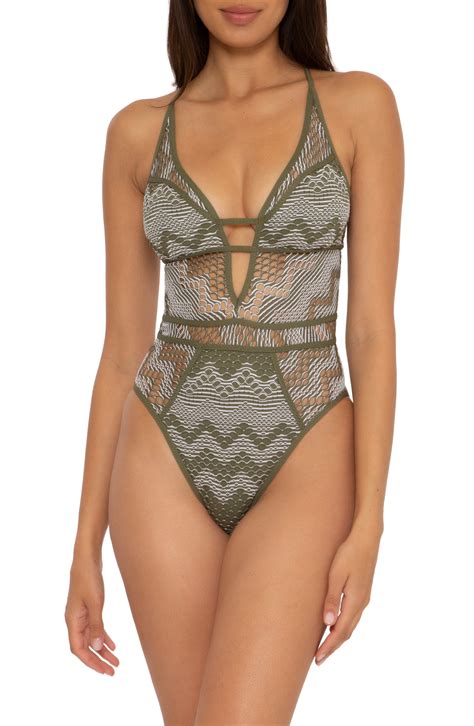 Becca reveal high cut one piece swimsuit in seaweed at nordstrom size