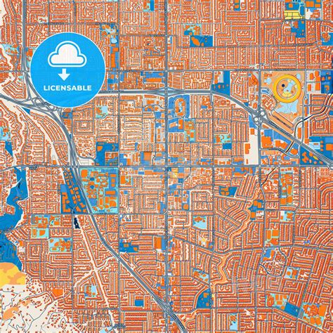 colorful cupertino street map  labels  buildings hebstreits