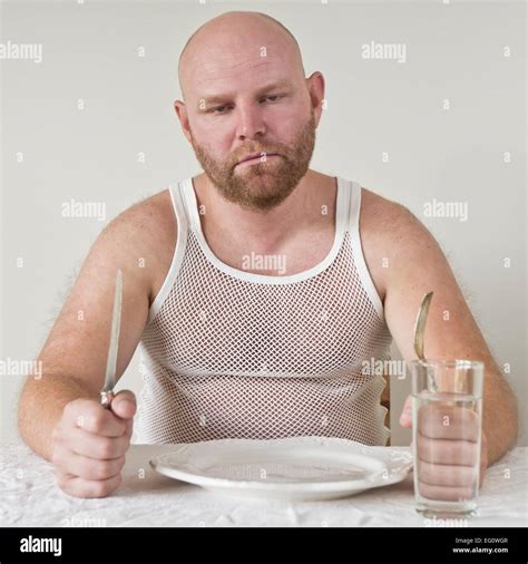 hungry man   food   plate perphas   diet stock photo alamy