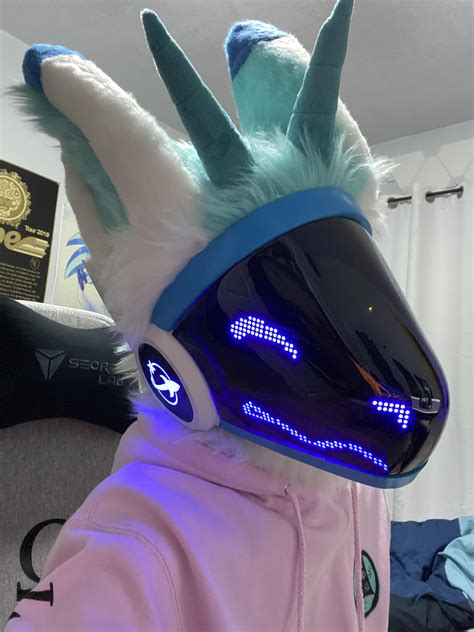 Got my protogen head! Made by Tiko Wolf! ️ : furry