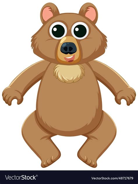 Cute bear standing cartoon character Royalty Free Vector