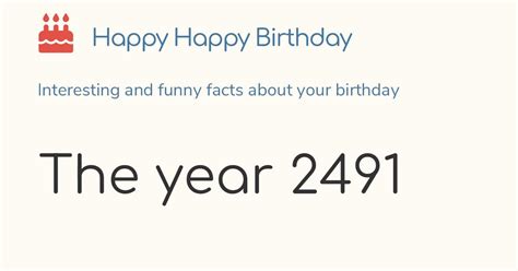 The year 2491: Calendar, history and birthdays