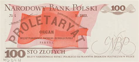 Banknot 100 złotych | Muzeum Papiernictwa w Dusznikach-Zdroju