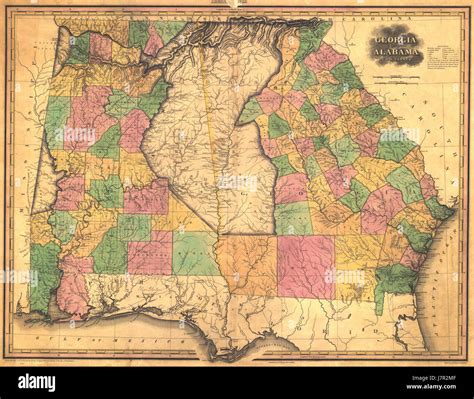 map  alabama  georgia counties stock photo alamy