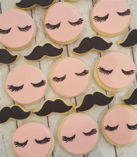 lashes  staches baby shower cookies hayley cakes  cookies hayley