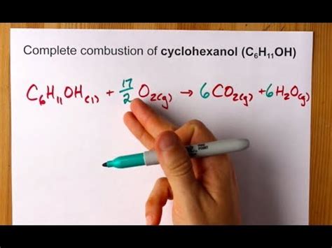 Complete Combustion of Cyclohexanol (C6H11OH) Balanced Equation - YouTube