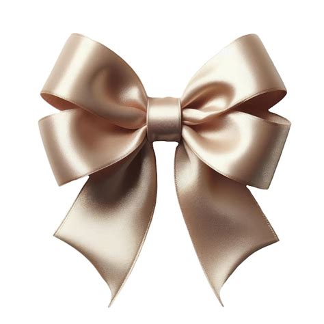 Premium PSD | Beige silky beautiful bow isolated
