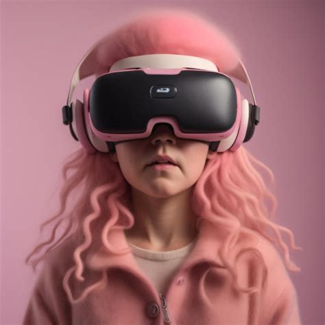 Premium Photo | A woman wearing a pair of virtual reality goggles.